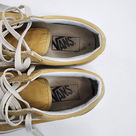 VANS Off The Wall Classic Low Old Skool Skate Yellow Mens Size 7.5 Womens Size 9 - Picture 6 of 8